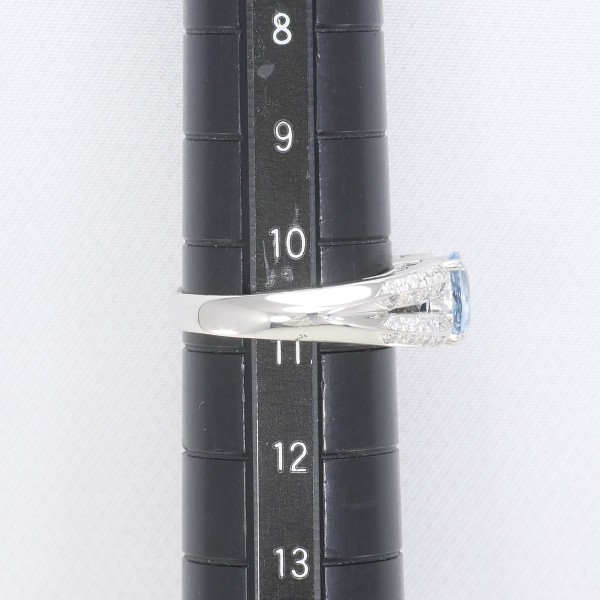 PT900 プラチナ リング 10.5号 ブルートパーズ 0.70 ダイヤ 0.31 中古 PT900 プラチナ リング 10.5号 ブルートパーズ 0.70 ダイヤ 0.31 中古