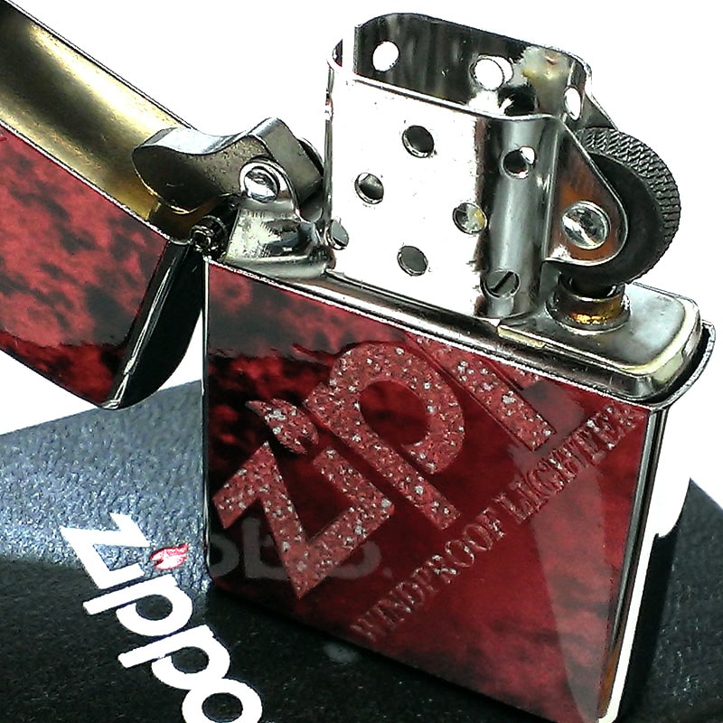 ZIPPO ライター ジッポ ロゴ グラデーション レッド かっこいい Zippo Logo おしゃれ マーブル模様 メンズ 赤 ギフト プレゼント