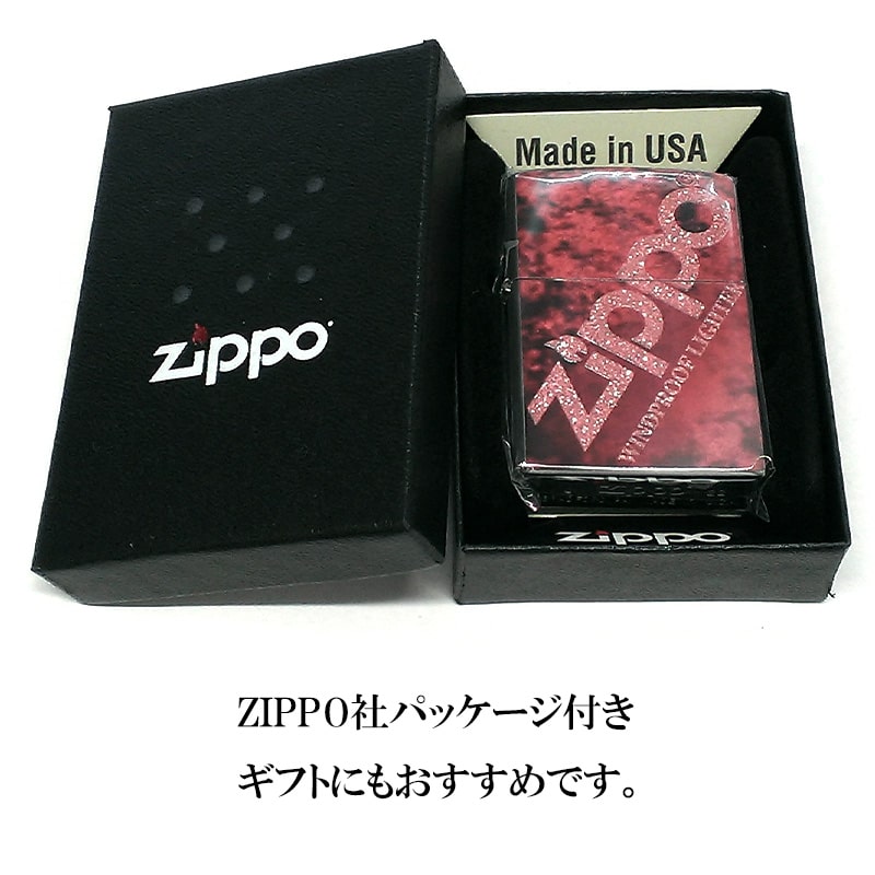 ZIPPO ライター ジッポ ロゴ グラデーション レッド かっこいい Zippo Logo おしゃれ マーブル模様 メンズ 赤 ギフト プレゼント