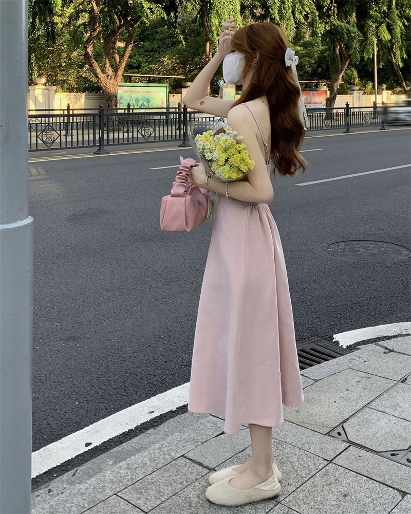 【着用レビュー】トップス ワンピース レディース 韓国 ニット セーター キャミソールワンピース キャミワンピ ロング丈 長袖 Vネック Aライン 切り替え 裾フレア ゆったり かわいい 大人可愛い