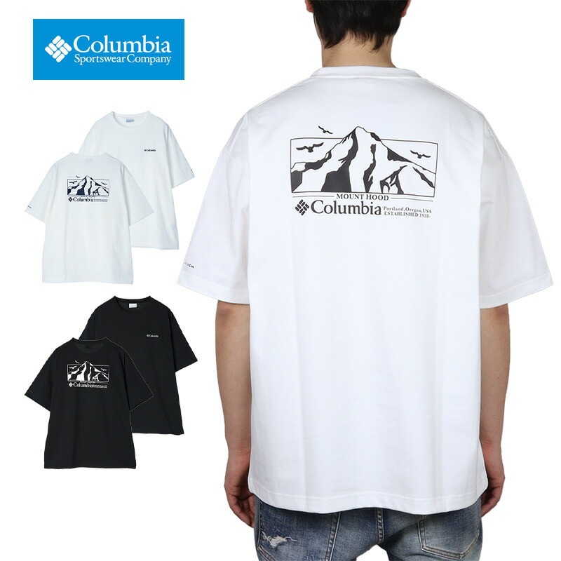 コロンビア Tシャツ COLUMBIA 半袖 トップス メンズ レディース ブランド 大きいサイズ おしゃれ おすすめ 人気 黒 白 ホワイト ブラック M L XL