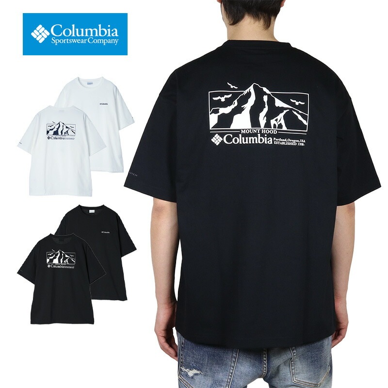 コロンビア Tシャツ COLUMBIA 半袖 トップス メンズ レディース ブランド 大きいサイズ おしゃれ おすすめ 人気 黒 白 ホワイト ブラック M L XL