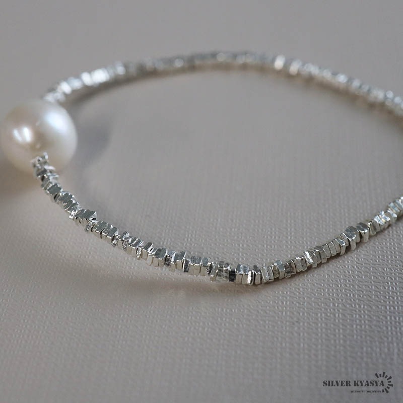 シルバー925 淡水パールブレスレット [cb104]