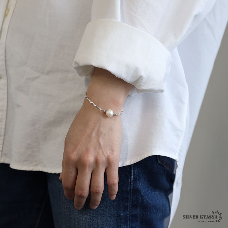 シルバー925 淡水パールブレスレット [cb104]