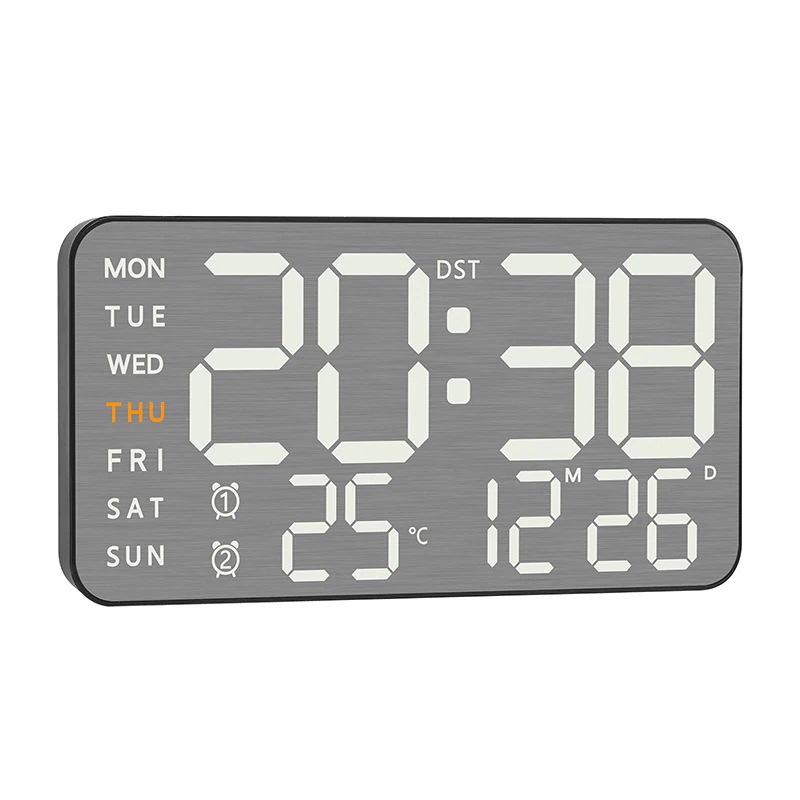 【可愛い掛け時計】新しい金属製のブラシ仕上げの壁掛け時計多機能電子時計LED電子目覚まし時計シンプルな目覚まし時計 【可愛い掛け時計】新しい金属製のブラシ仕上げの壁掛け時計多機能電子時計LED電子目覚まし時計シンプルな目覚まし時計