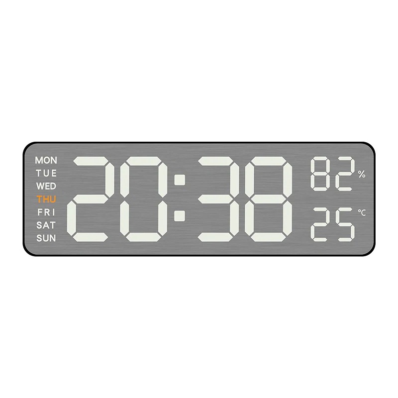 【可愛い掛け時計】新しい金属製のブラシ仕上げの壁掛け時計多機能電子時計LED電子目覚まし時計シンプルな目覚まし時計 【可愛い掛け時計】新しい金属製のブラシ仕上げの壁掛け時計多機能電子時計LED電子目覚まし時計シンプルな目覚まし時計