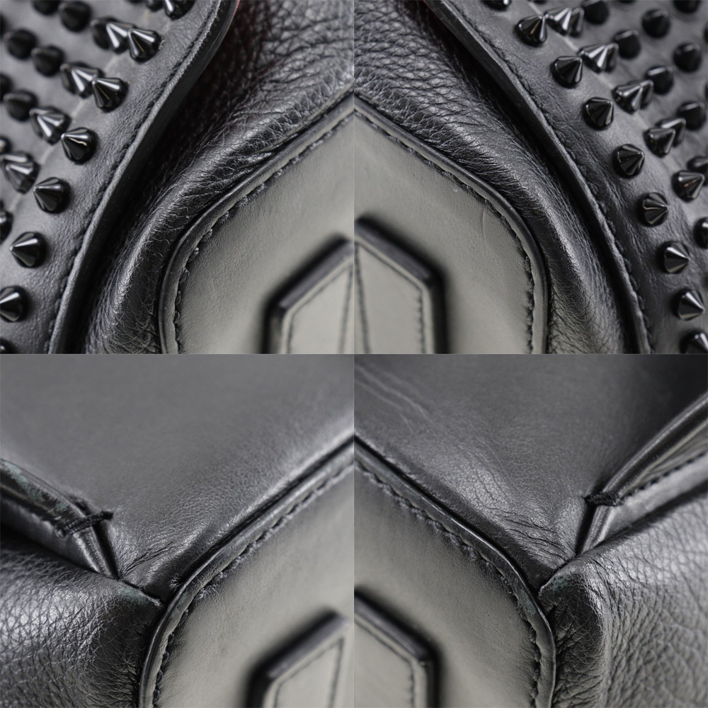 スパイクスタッズ アポルビ 1165002 リュックデイパック カーフ 黒 メンズ 中古品 スパイクスタッズ アポルビ 1165002 リュックデイパック カーフ 黒 メンズ 中古品