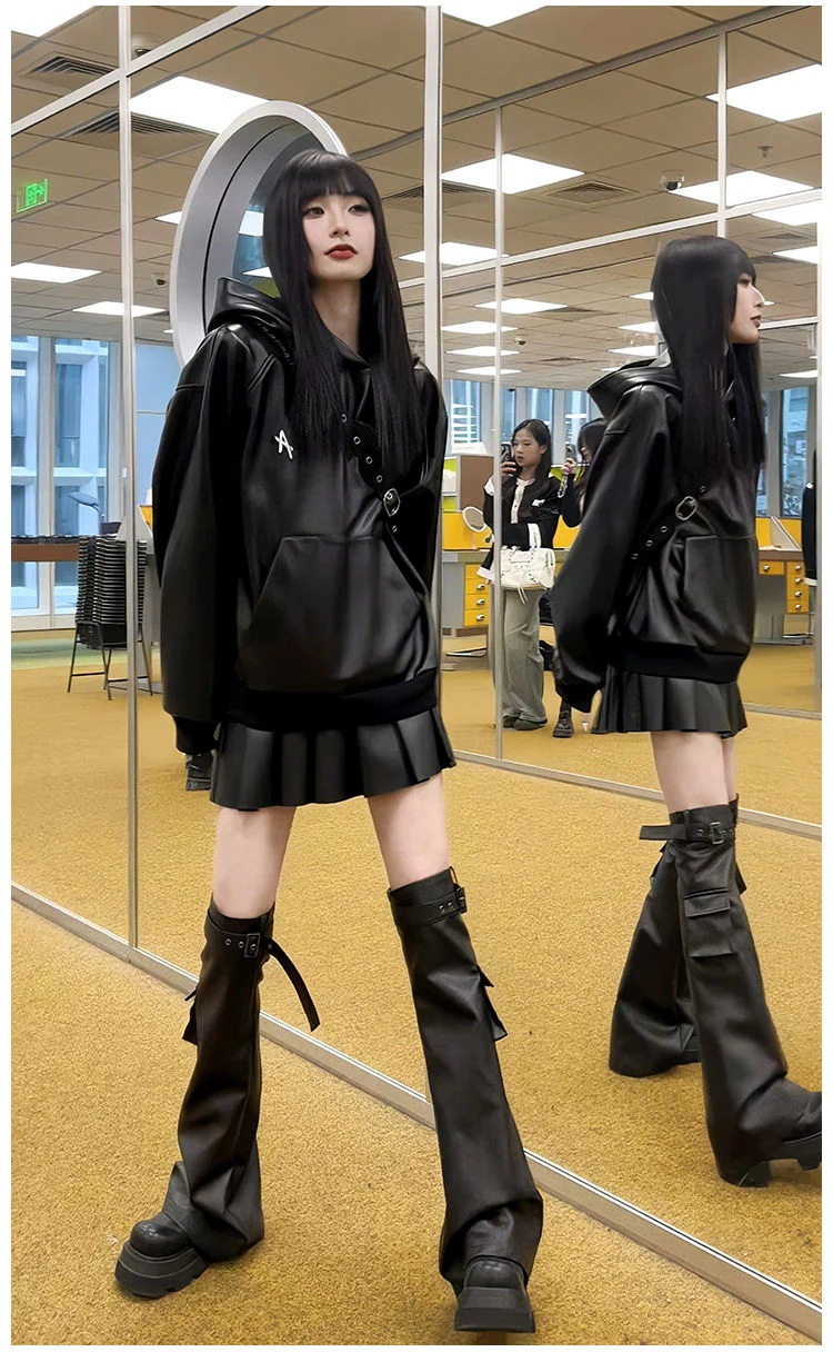 メガ割セットアップ 涼しく楽ちんセットアップ韓国ファッション サブカル 地雷系 ファッション 感 おしゃれ 系 サブカル ブラック毛皮の服 フードコート プリーツスカート 三点セット960 メガ割セットアップ 涼しく楽ちんセットアップ韓国ファッション サブカル 地雷系 ファッション 感 おしゃれ 系 サブカル ブラック毛皮の服 フードコート プリーツスカート 三点セット960