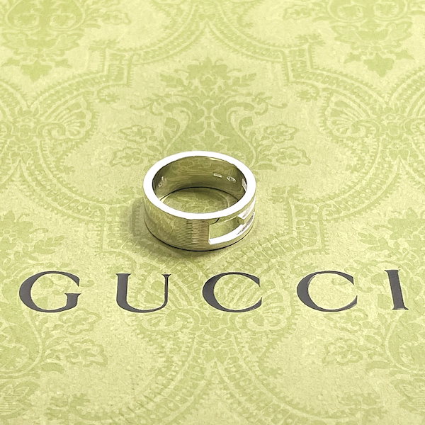 Qoo10] GUCCI ブランデッド カットアウトG リング指輪