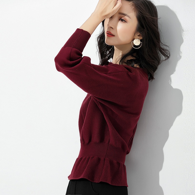 セーター レディース ニット 厚手 長袖 秋 冬 大きいサイズ ボートネック ショート丈 可愛い チュニック 無地 カジュアル トップス 洗える おしゃれ シンプル 着やせ 上品 大きいサイズ