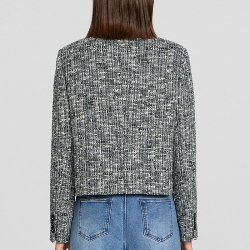 [Shes Miss] グリッターパッチポケットツイードジャケット_SWWJKP12100_NA