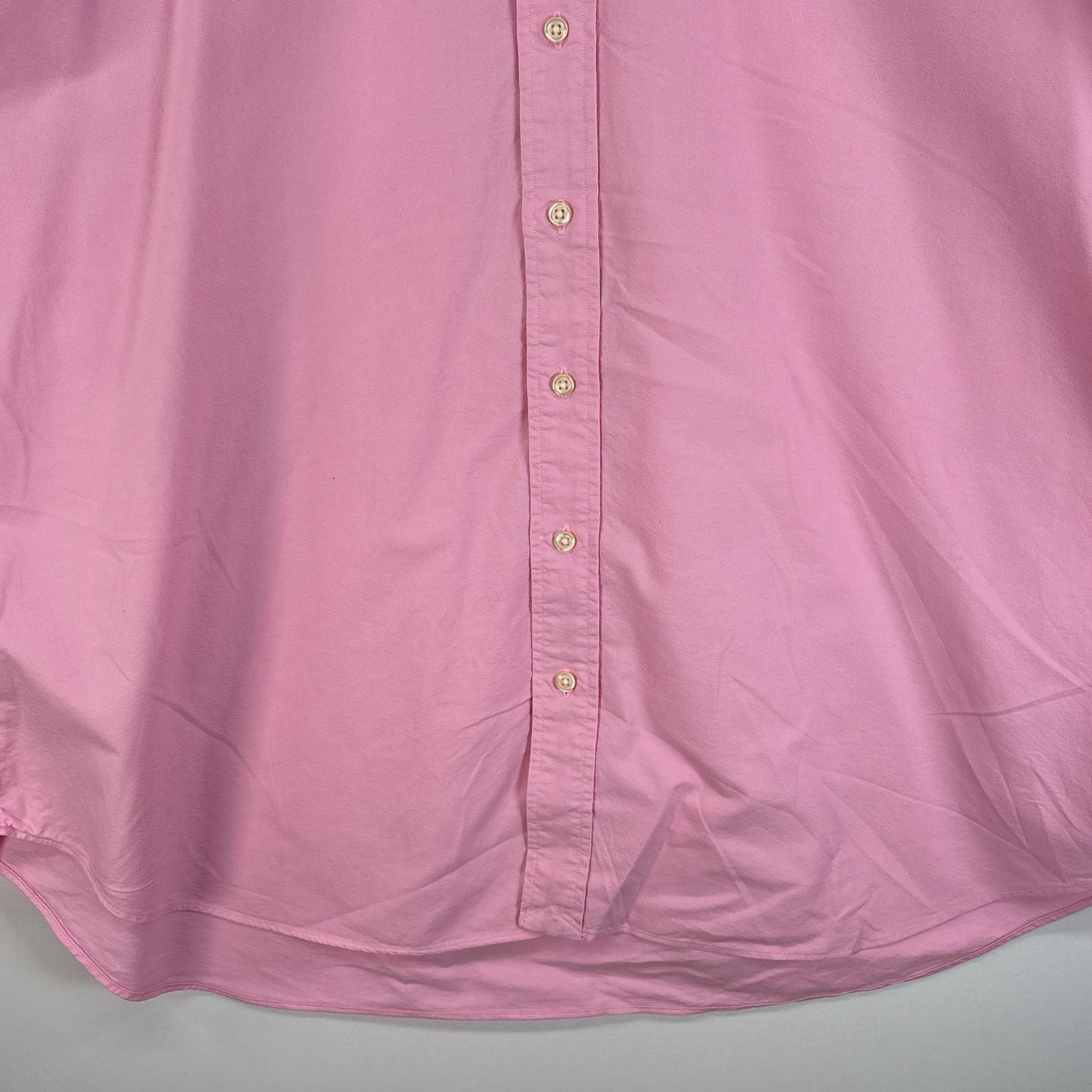古着 長袖シャツ ボタンダウンシャツ ワンポイント ロゴ 刺繍 大きいサイズ 1XB ピンク 無地 メンズ 古着 長袖シャツ ボタンダウンシャツ ワンポイント ロゴ 刺繍 大きいサイズ 1XB ピンク 無地 メンズ