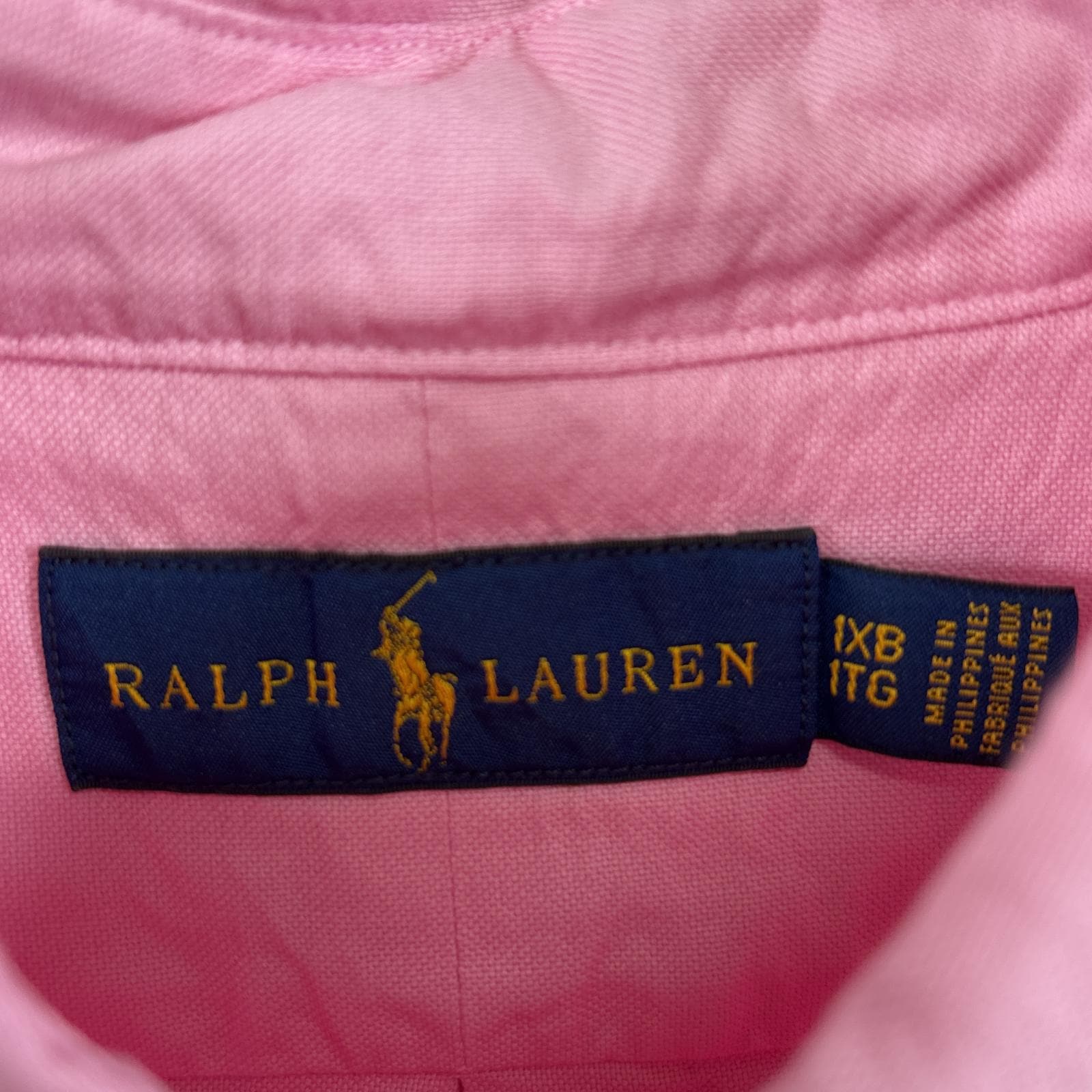 古着 長袖シャツ ボタンダウンシャツ ワンポイント ロゴ 刺繍 大きいサイズ 1XB ピンク 無地 メンズ 古着 長袖シャツ ボタンダウンシャツ ワンポイント ロゴ 刺繍 大きいサイズ 1XB ピンク 無地 メンズ