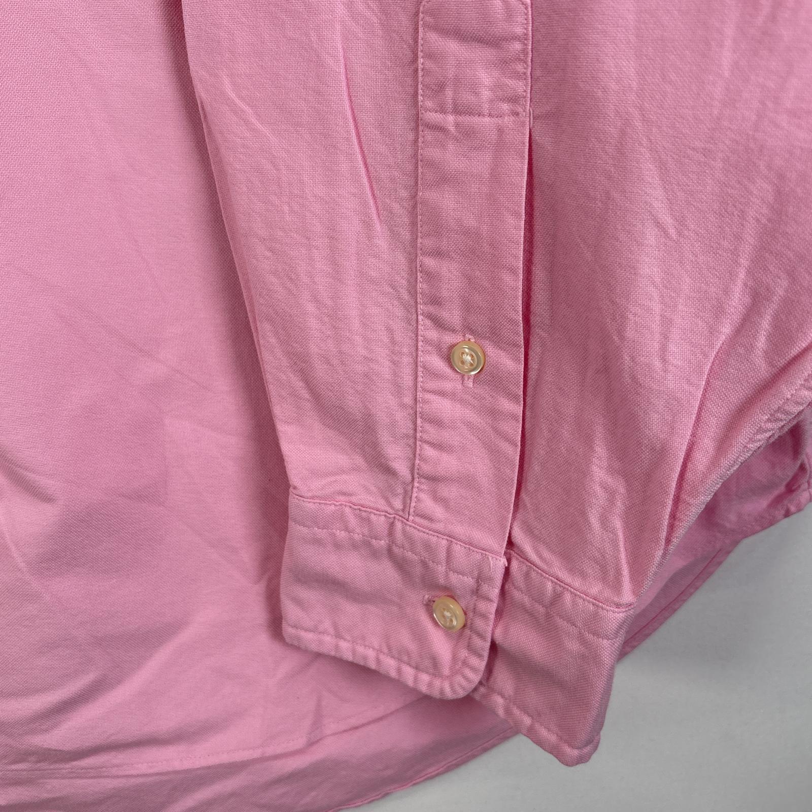 古着 長袖シャツ ボタンダウンシャツ ワンポイント ロゴ 刺繍 大きいサイズ 1XB ピンク 無地 メンズ 古着 長袖シャツ ボタンダウンシャツ ワンポイント ロゴ 刺繍 大きいサイズ 1XB ピンク 無地 メンズ