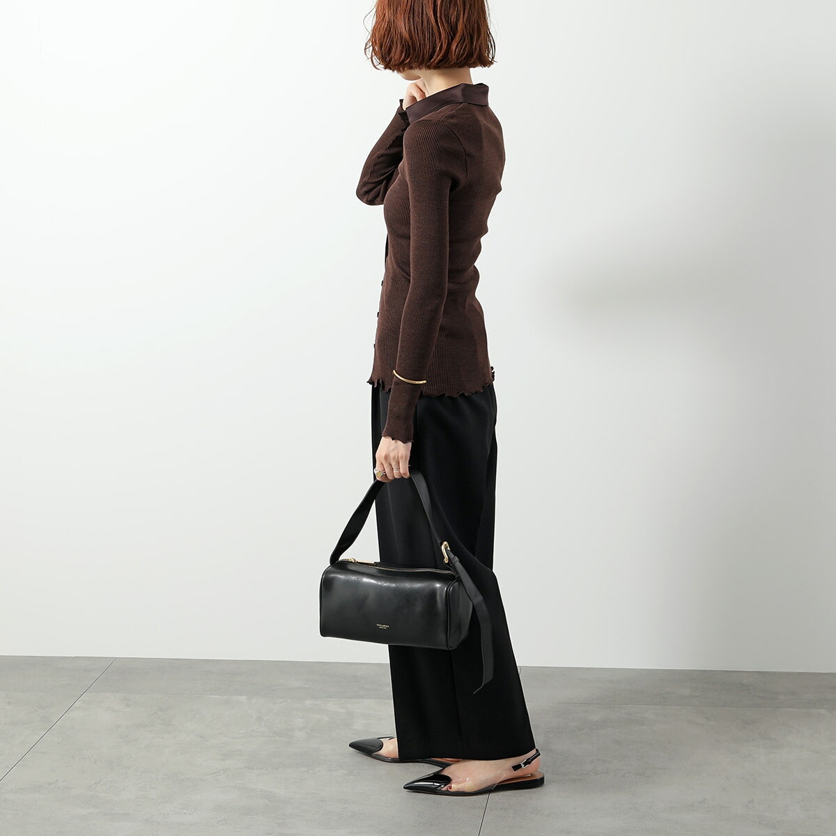 VIOLAdORO ヴィオラドーロ ハンドバッグ VOGUE ヴォーグ V-1567 レディース レザー ショルダーバッグ ワンショルダー ロゴ 鞄 BLACK 【mega】