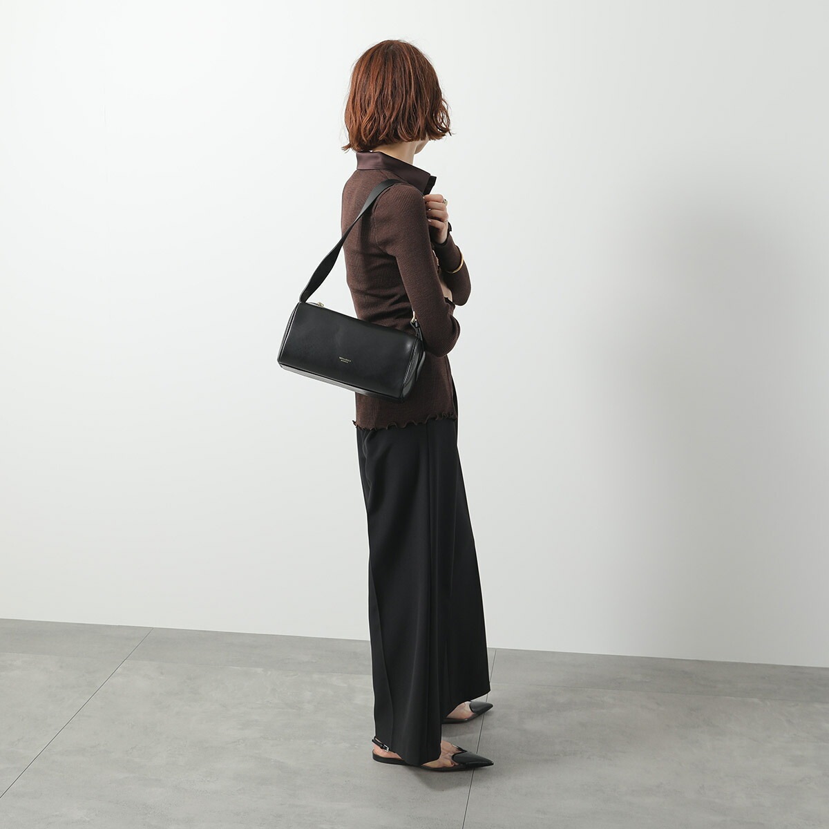 VIOLAdORO ヴィオラドーロ ハンドバッグ VOGUE ヴォーグ V-1567 レディース レザー ショルダーバッグ ワンショルダー ロゴ 鞄 BLACK 【mega】