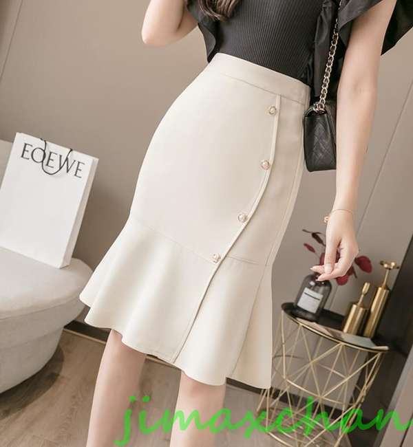 サマー　/ペプラムスカート　ガウンワンピース ミディアム丈 ミモレ丈　レディース　ミディアム丈 　無地　タイトスカートキシスカート　フレア　フォーマル　マーメイドラインスカート