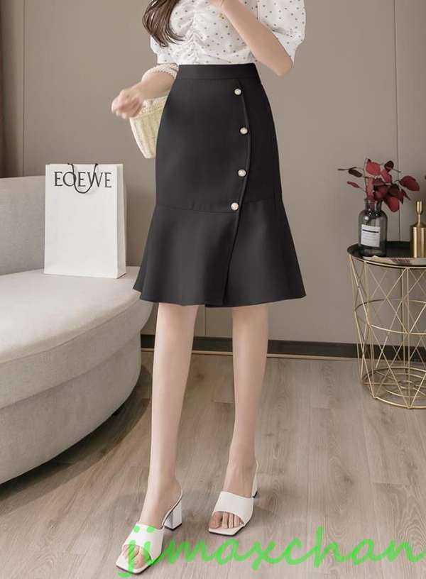 サマー　/ペプラムスカート　ガウンワンピース ミディアム丈 ミモレ丈　レディース　ミディアム丈 　無地　タイトスカートキシスカート　フレア　フォーマル　マーメイドラインスカート