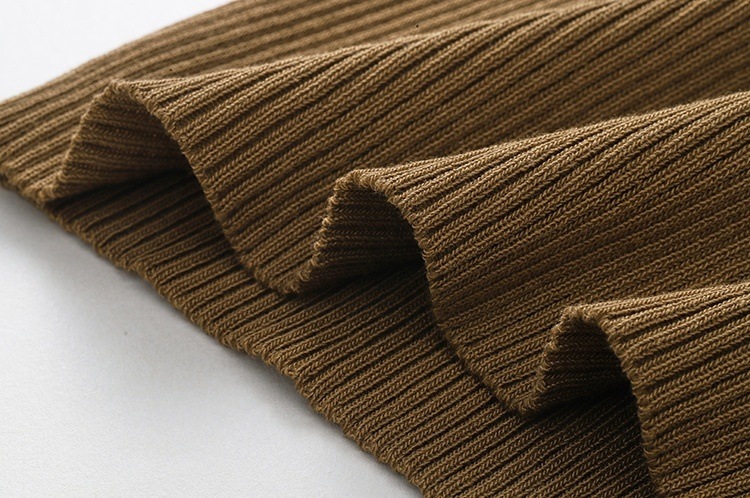 色 レトロ風 ワンピース 半袖 春夏 きれいめ シャツワンピース ニット ワンピ タイトスカート 膝丈 ひざ丈 五分袖 襟付き レギュラーカラー スリム タイト 細身 ストレート Iライン 伸縮性 ボ