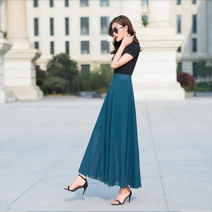 お1人様1点限り コンサバ系マキシ丈のロングスカート 大人可愛い ハイウェスト 透け感 無地 お出かけや女子会にも こなれ感 フレア 体系カバー きれいめ 夏 Web限定 Hanulgreweln Ro