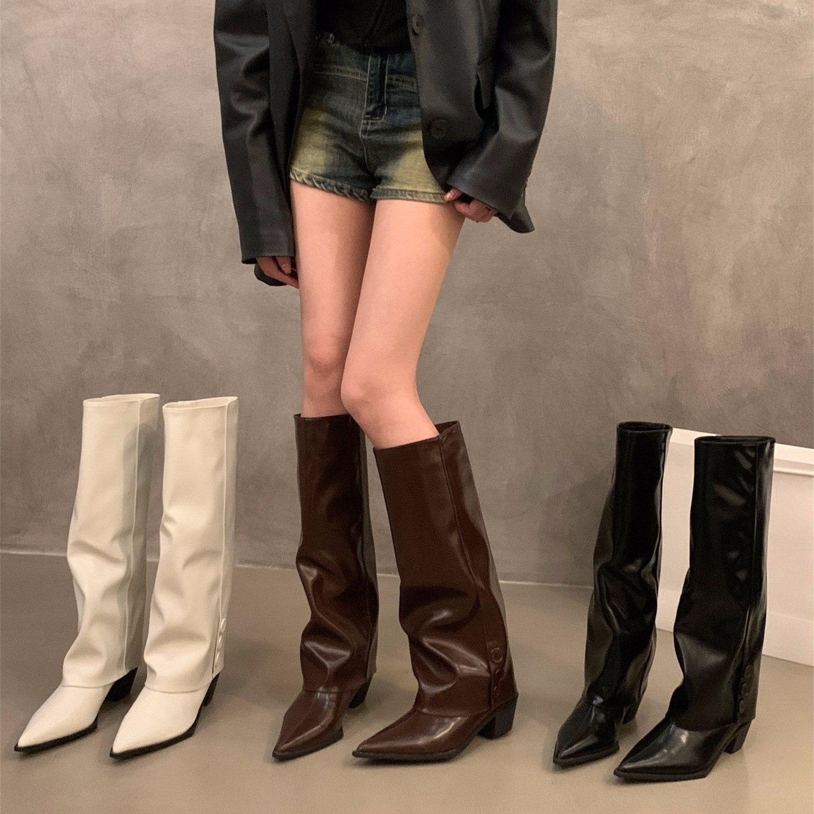 【急速発送】スエード調靴 黒 スエード マーディンブーツ ーシューズ ハイヒールブーツ ブーツ レディース ロングブーツ 冬 新作