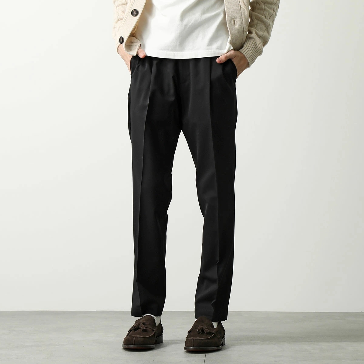 BRIGLIA 1949 ブリリア テーパードパンツ WIMBLEDONS 423100 メンズ イージーパンツ センタープレス ウールブレンド カラー4色