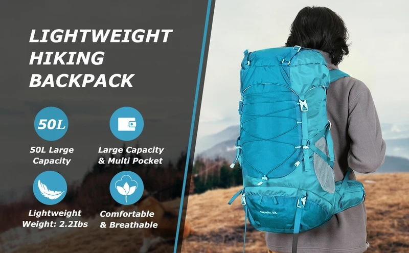 Westtune-多機能登山バッグレインカバー付きハイキングバックパック