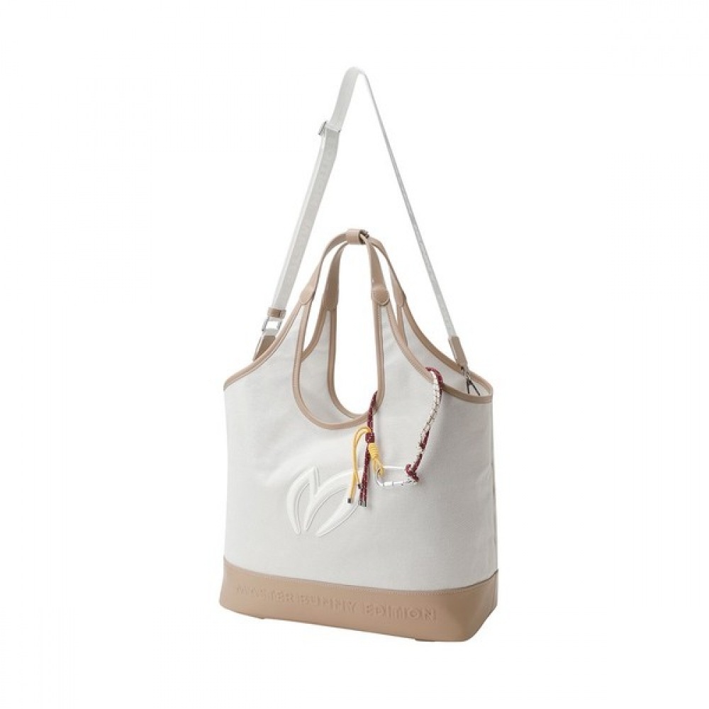 [マスターバニー] レディースカラーラインロゴビッグショッパーボストンバッグ