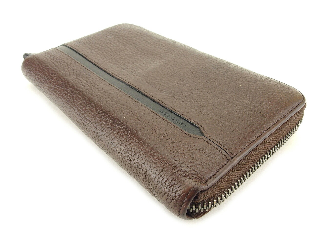 長財布 ラウンドファスナー ブラウン 中古