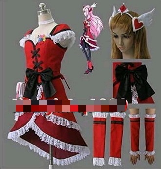 レッシュプリキュア風キュアパッション・東せつな コスプレ衣装 靴カバー付 レッシュプリキュア風キュアパッション・東せつな コスプレ衣装 靴カバー付