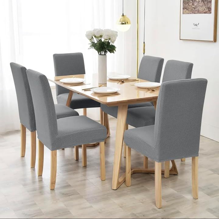 椅子カバー チェアカバー 背もたれあり 伸縮 洗える ノーアイロン 取り外し可能 無地 オフィス 家庭 ホテル レストラン Ｍx６枚(ダークブルー, Ｍx６枚)