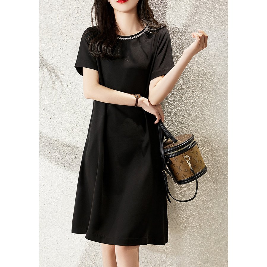 ワンピース レディース 40代 きれいめ 膝丈ワンピース 新作 半袖ワンピース 黒 チュニック Aラインスカートオシャレ韓国風 大人 通勤L ゆったり 30代 ワンピース レディース 40代 きれいめ 膝丈ワンピース 新作 半袖ワンピース 黒 チュニック Aラインスカートオシャレ韓国風 大人 通勤L ゆったり 30代