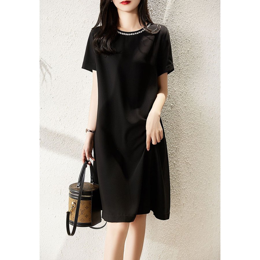 ワンピース レディース 40代 きれいめ 膝丈ワンピース 新作 半袖ワンピース 黒 チュニック Aラインスカートオシャレ韓国風 大人 通勤L ゆったり 30代 ワンピース レディース 40代 きれいめ 膝丈ワンピース 新作 半袖ワンピース 黒 チュニック Aラインスカートオシャレ韓国風 大人 通勤L ゆったり 30代