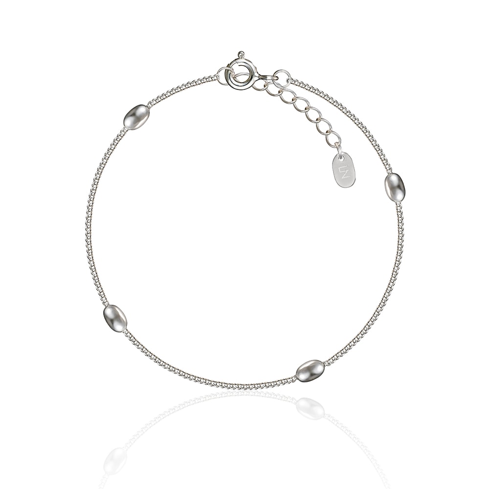 LUNNE シルバーベーシックオーバルカーブチェーンブレスレット #LSB03 LUNNE シルバーベーシックオーバルカーブチェーンブレスレット #LSB03