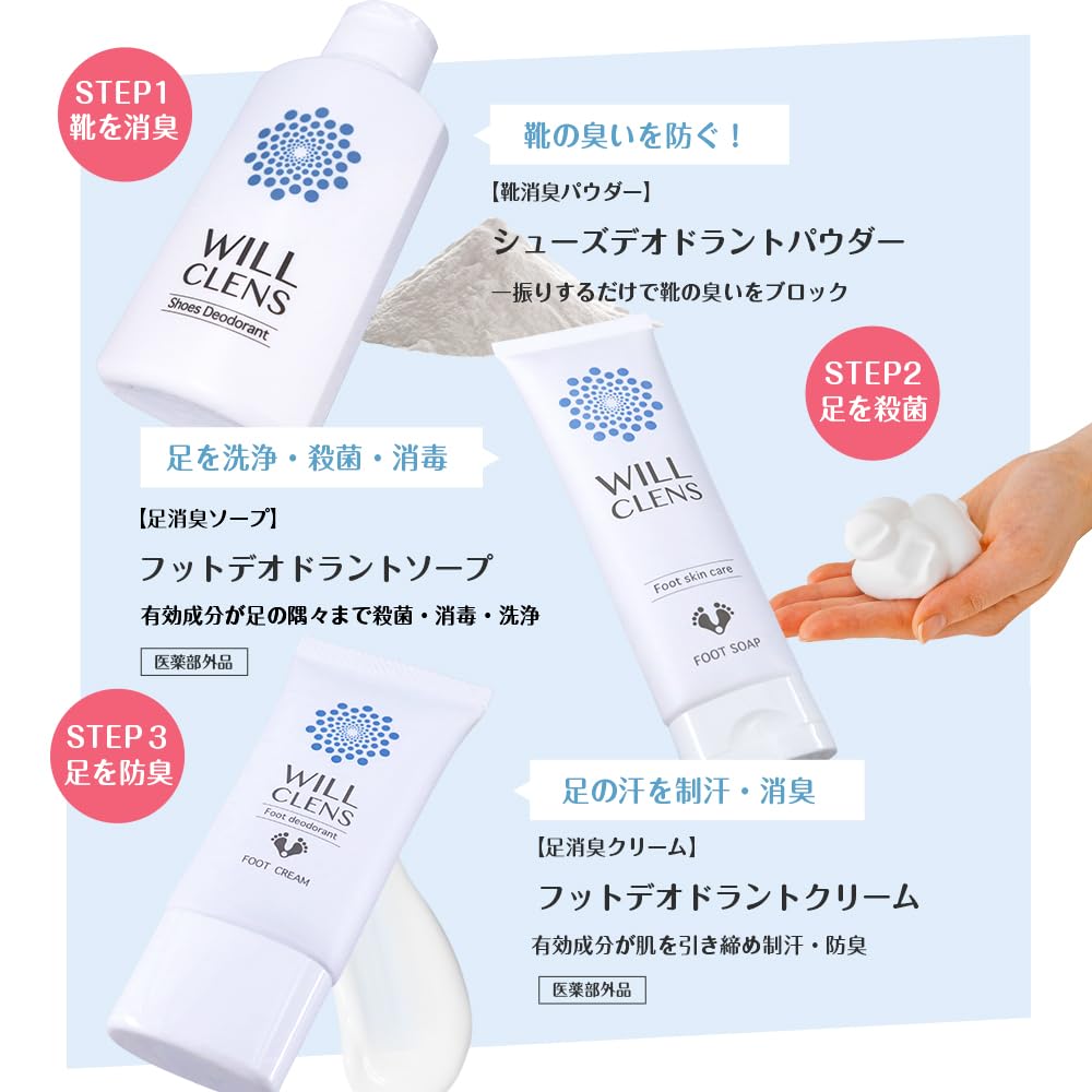 シューズパウダー (パウダー+ソープ+クリーム) シューズパウダー (パウダー+ソープ+クリーム)