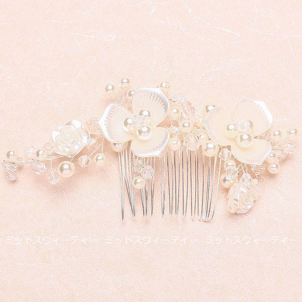 Qoo10] ウエディング ヘアアクセサリー フラワー