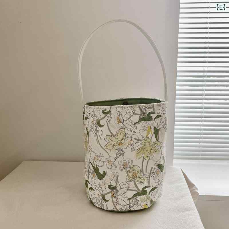 バケットバッグ バケツ レディース おしゃれ 鞄 カジュアル 花柄 チューリップ キャンバス 韓国 緑 青 ピンク バケットバッグ バケツ レディース おしゃれ 鞄 カジュアル 花柄 チューリップ キャンバス 韓国 緑 青 ピンク