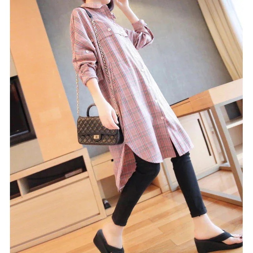 カジュアル 膝丈ワンピース チェック シャツ レディース ボタン止め ゆる シャツワンピース 前開き カジュアル 膝丈ワンピース チェック シャツ レディース ボタン止め ゆる シャツワンピース 前開き