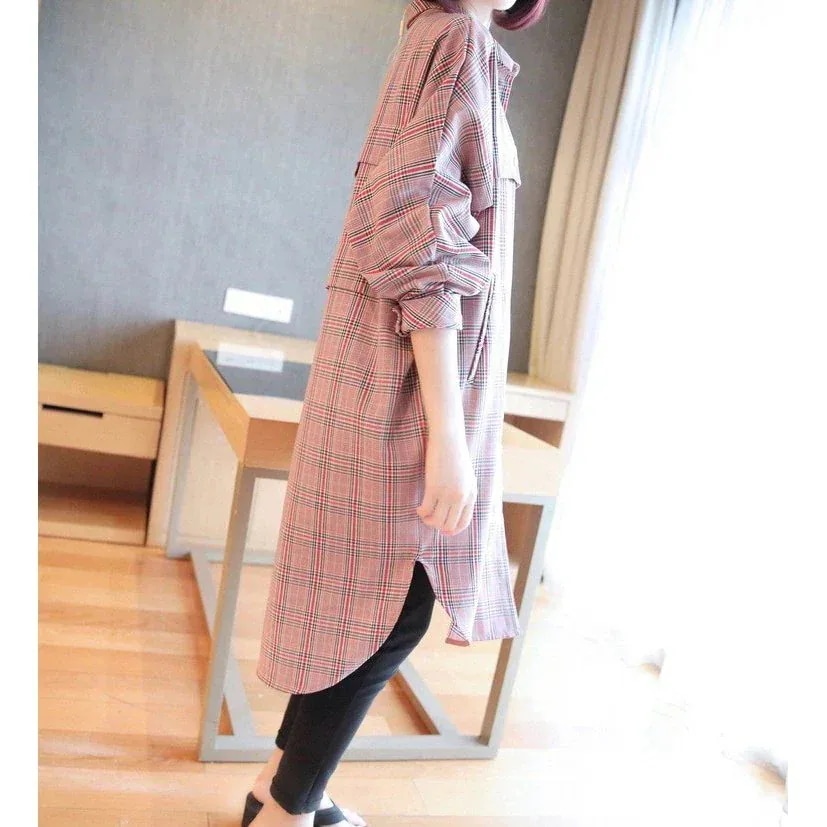 カジュアル 膝丈ワンピース チェック シャツ レディース ボタン止め ゆる シャツワンピース 前開き カジュアル 膝丈ワンピース チェック シャツ レディース ボタン止め ゆる シャツワンピース 前開き
