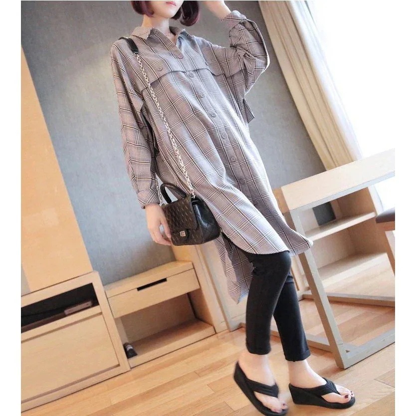 カジュアル 膝丈ワンピース チェック シャツ レディース ボタン止め ゆる シャツワンピース 前開き カジュアル 膝丈ワンピース チェック シャツ レディース ボタン止め ゆる シャツワンピース 前開き