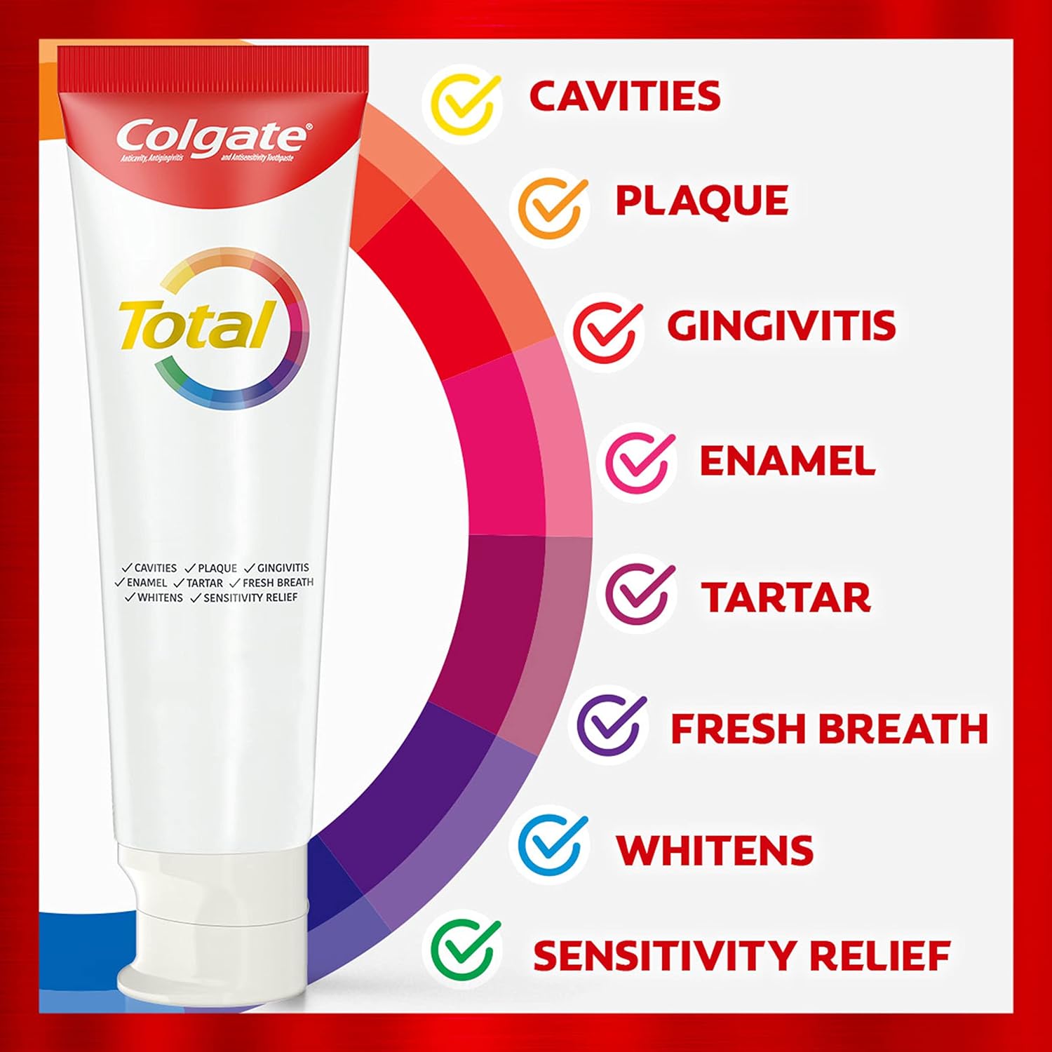 【エクスプレス便】【 お得な4本セット】Colgate Total White ning Toothpaste Gel Provides Sensitivity Relief Mint Flavor