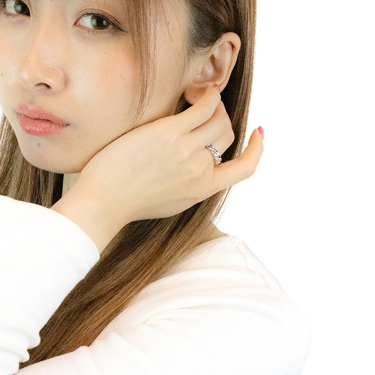 リング チェーン 鎖 レディース メンズ ユニセックス 指輪 シルバー925 銀製品 燻し
