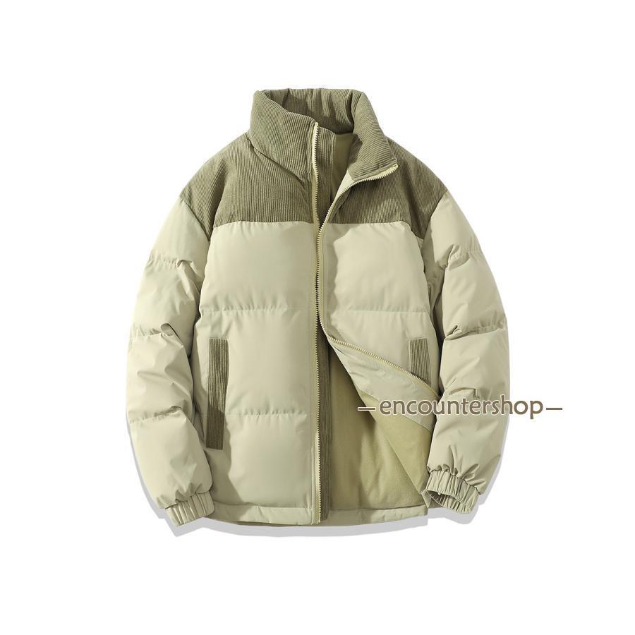 万能流行感 中綿ジャケット メンズ ダウンジャケット 立ち襟 オフィス 配色切り替え 厚手 上品 アウトドア 防寒 暖かい 体型カバー