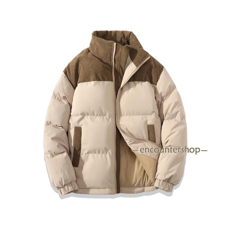 万能流行感 中綿ジャケット メンズ ダウンジャケット 立ち襟 オフィス 配色切り替え 厚手 上品 アウトドア 防寒 暖かい 体型カバー