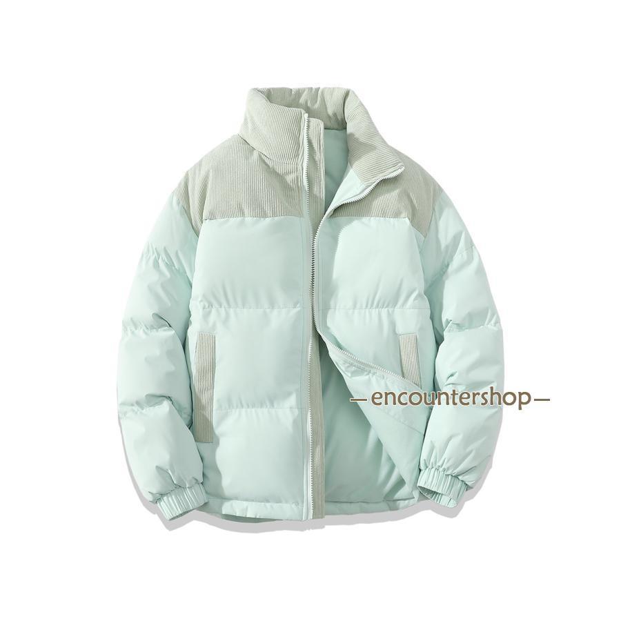 万能流行感 中綿ジャケット メンズ ダウンジャケット 立ち襟 オフィス 配色切り替え 厚手 上品 アウトドア 防寒 暖かい 体型カバー