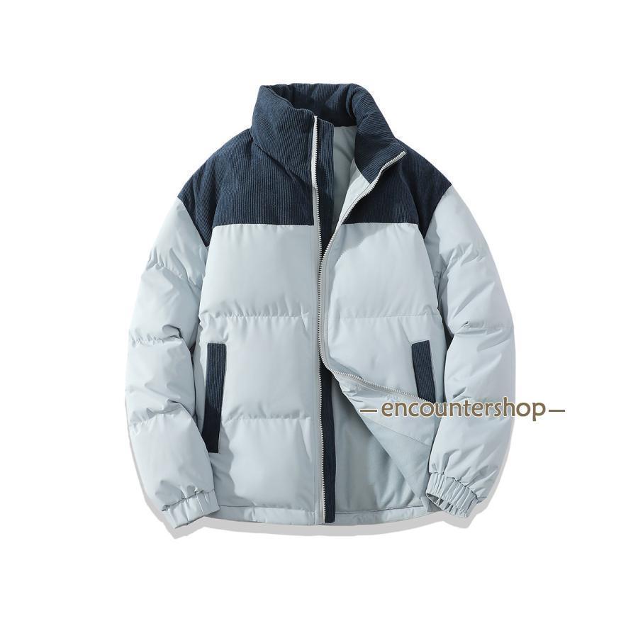 万能流行感 中綿ジャケット メンズ ダウンジャケット 立ち襟 オフィス 配色切り替え 厚手 上品 アウトドア 防寒 暖かい 体型カバー