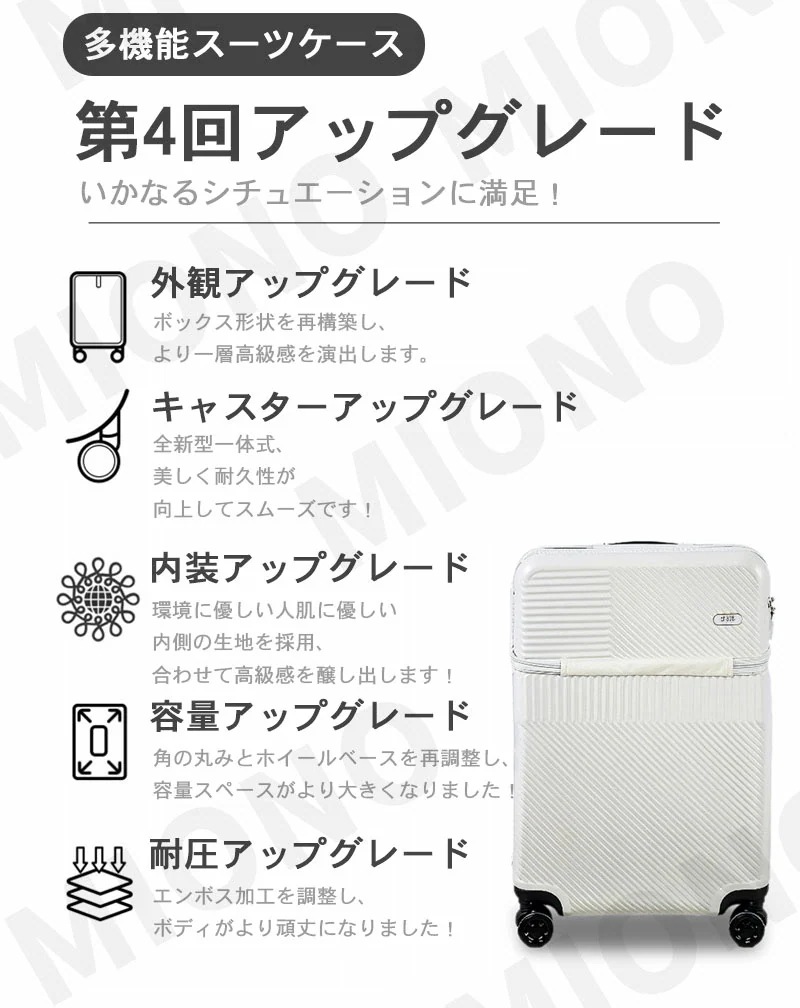 【即納】スーツケース フロントオープン S/M フロントハーフオープン TSAロク USBポート付き 軽量 キャリーバッグ キャリーケース ソフト 小型 ナンバーロック ダブルキャスター 静