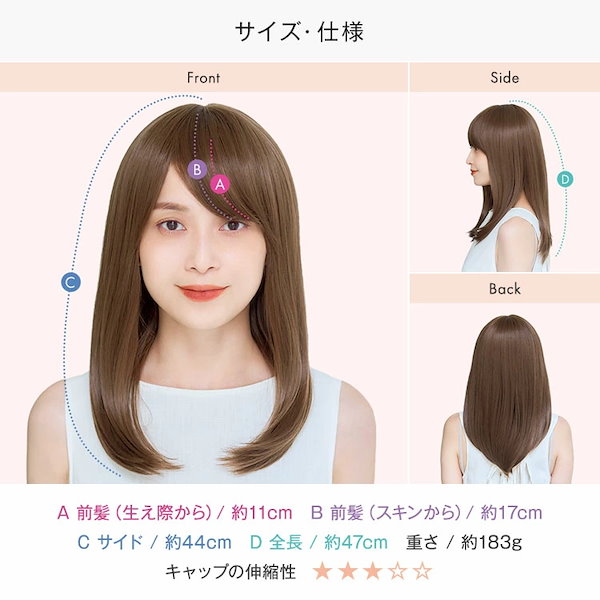 楽天市場】ウィッグ ミディアム セミロング フルウィッグ M