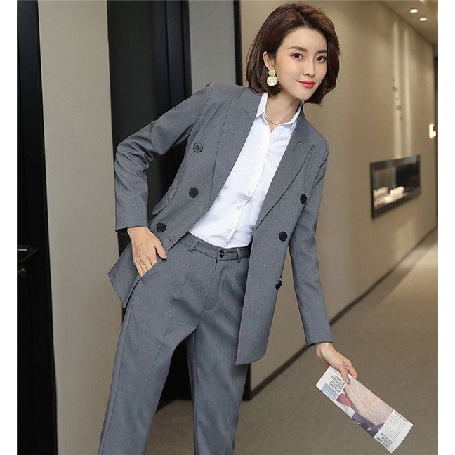 パンツスーツ ビジネススーツ レディース ダブルボタン セットアップ リクルート フォーマル ストレッチ オフィス ママ 通勤 仕事 入学式