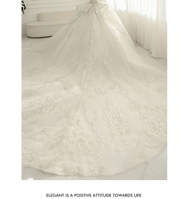 ワンショルダーウェディングドレス2024花嫁重工業ラージテールホワイト主糸 ワンショルダーウェディングドレス2024花嫁重工業ラージテールホワイト主糸